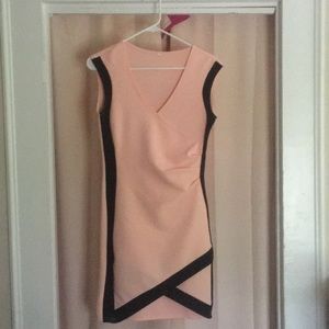 Women’s fitted pink/black dress